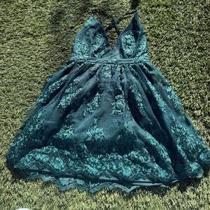 Lulu's Teal Lace Dress